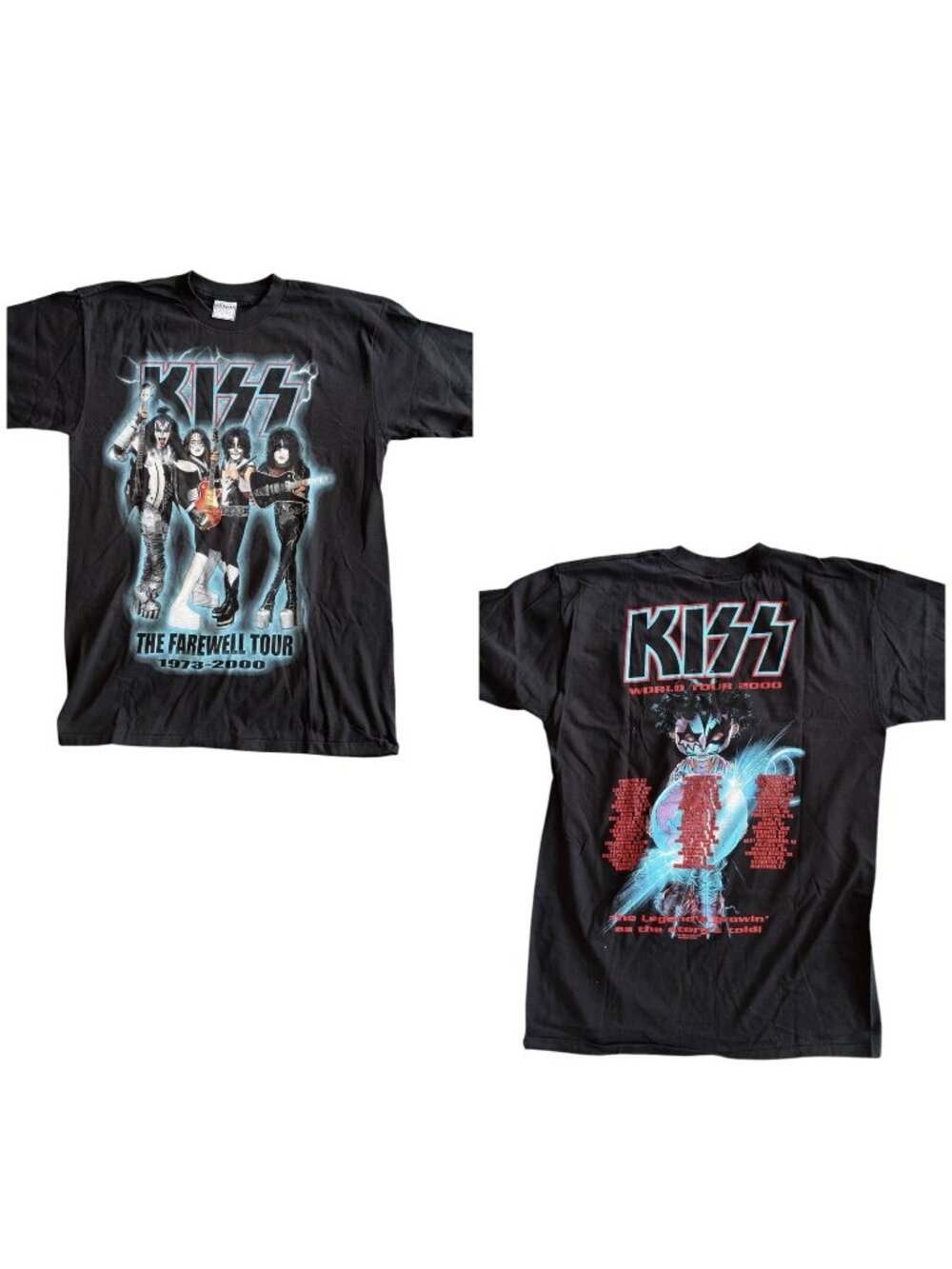 Vintage NOS KISS The Farewell Tour 1973-2000 T-Shirt Band Tee Sz L Single Stitch